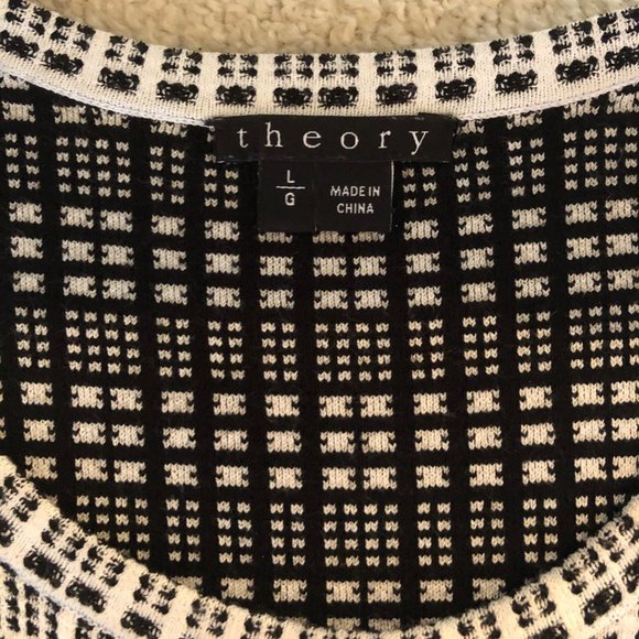 Theory Blk/White sleeveless knit dress sz L - EUC - Picture 4 of 4
